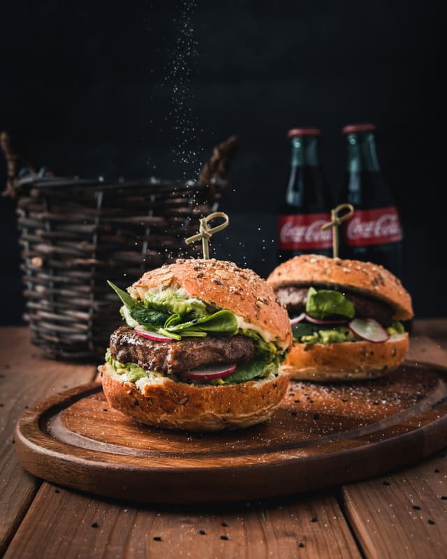 Burger and Soft Drinks